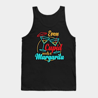 Even Cupid Need A Margarita Funny Valentines Day Tank Top